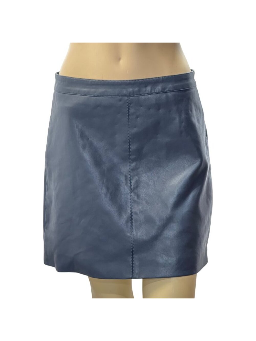 Double Zero Women's Faux Leather Mini Skirt Gray Size L